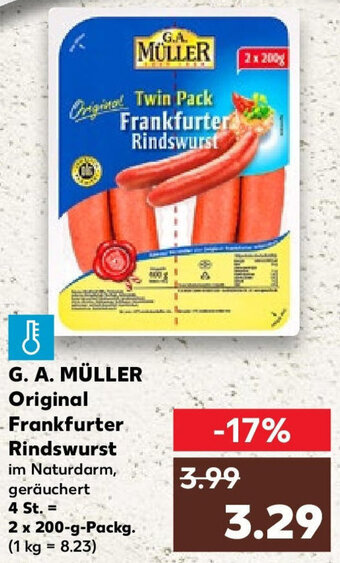 Kaufland G. A. MÜLLER Original Frankfurter Rindswurst 2x200 g Packg. Angebot