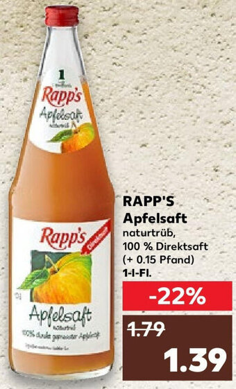 Kaufland RAPP'S Apfelsaft 1 L-Fl. Angebot