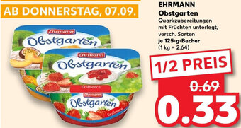 Kaufland EHRMANN Obstgarten 125-g-Becher Angebot