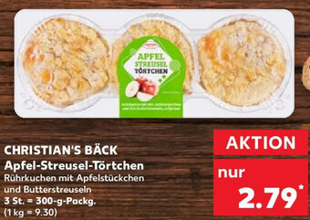 Kaufland CHRISTIAN'S BÄCK Apfel-Streusel Törtchen 300 g Packg. Angebot