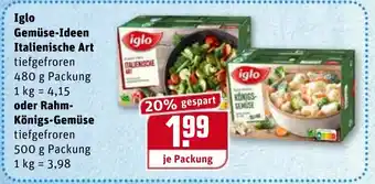 REWE Kaufpark Iglo Gemüse Ideen Italienische Art 480g oder Rahm Gemüse Königsgemüse 500g Angebot