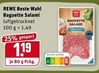 REWE Kaufpark Rewe Beste Wahl Baguette Salami 80g Angebot