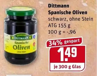 REWE Kaufpark Dittmann Spanische Oliven 300g Angebot