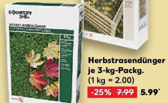 Kaufland COUNTRYSIDE Herbstrasendünger 3-kg-Packg. Angebot