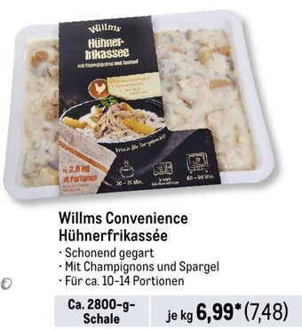 METRO Willms Convenience Hühnerfrikassée Ca. 2800-g-Schale Angebot