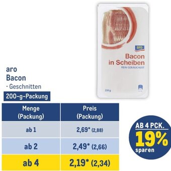 METRO aro Bacon 200-g-Packung Angebot