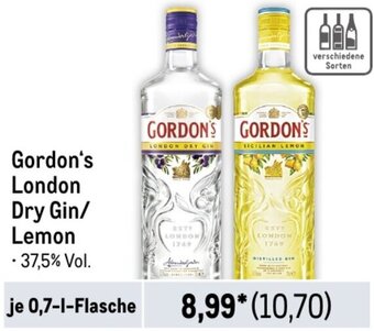METRO Gordon's London Dry Gin/ Lemon 0,7 L Flasche Angebot