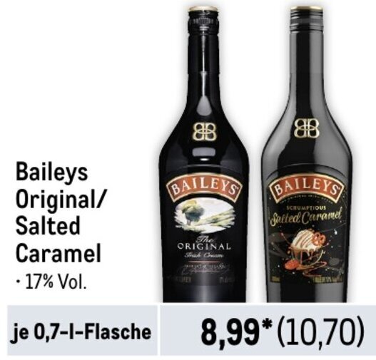Baileys Original/ Salted Caramel 0,7 L Flasche Angebot bei METRO