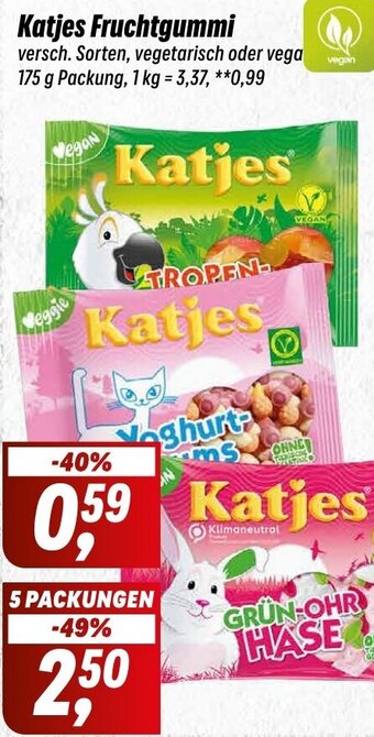 Simmel Katjes Fruchtgummi 175 g Packung Angebot