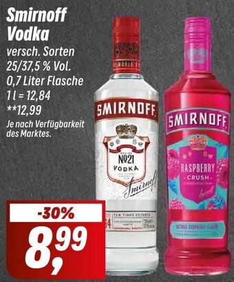 Simmel Smirnoff Vodka 0,7 Liter Flasche Angebot