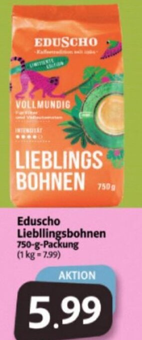 Markant Markt Eduscho Liebllingsbohnen 750-g-Packung Angebot