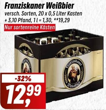 Simmel Franziskaner Weißbier 20 x 0,5 Liter Kasten Angebot