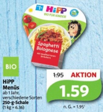 Markant Markt HIPP Menüs ab 1 Jahr, verschiedene Sorten 250-g-Schale Angebot