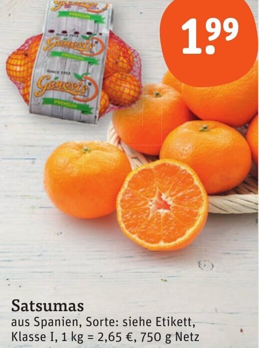 Satsumas 750 g Netz Angebot bei tegut