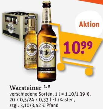 tegut Warsteiner 20x0,5/24x0,33 L Angebot