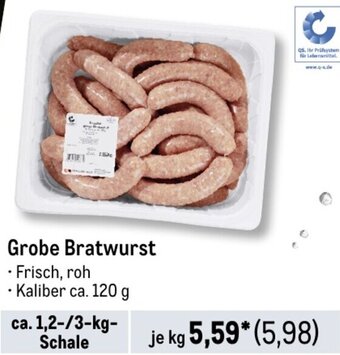 METRO Grobe Bratwurst ca. 1,2/3-kg-Schale Angebot