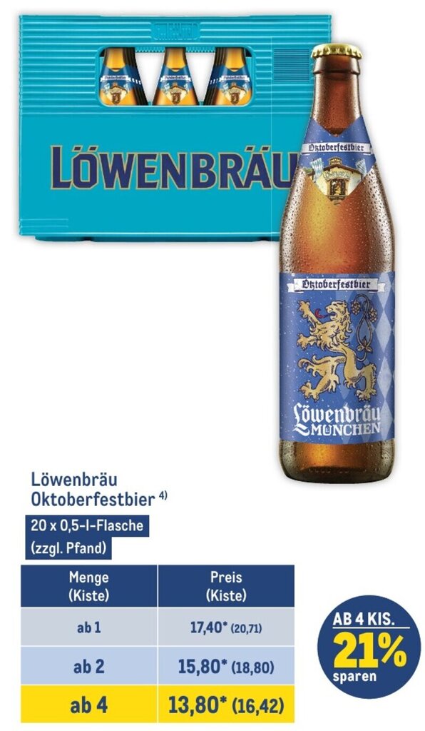 Löwenbräu Oktoberfestbier 20 x 0,5-L-Flasche Angebot bei METRO
