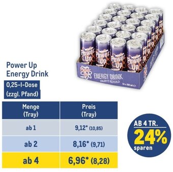 METRO Power Up Energy Drink 0,25 L Dose Angebot