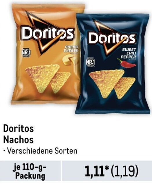 Doritos Nachos 110gPackung Angebot bei METRO