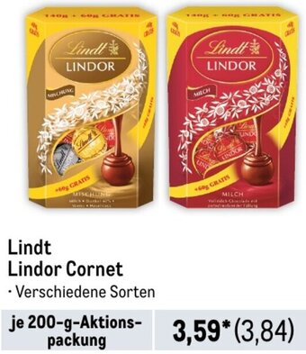 METRO Lindt Lindor Cornet 200 g Angebot