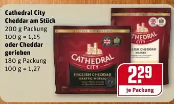 REWE Kaufpark Cathedral City Cheddar am Stück 200g oder Cheddar gerieben 180g Angebot