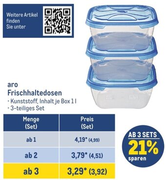 METRO aro Frischhaltedosen Angebot