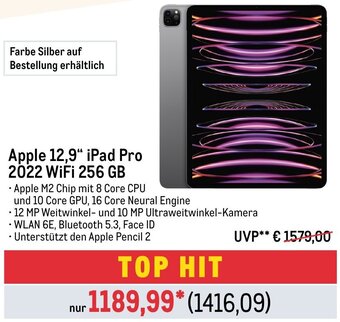 METRO Apple 12,9" iPad Pro 2022 WiFi 256 GB Angebot