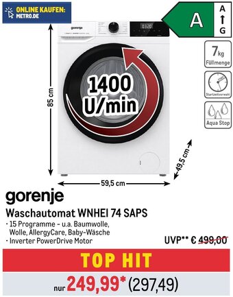 METRO gorenje Waschautomat WNHEI 74 SAPS Angebot