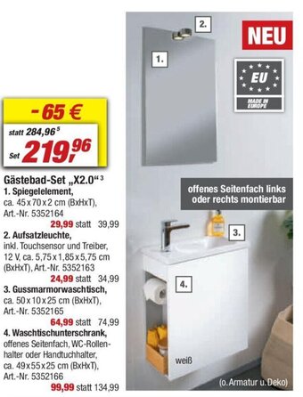 toom Baumarkt Gästebad-Set X2.0" Angebot