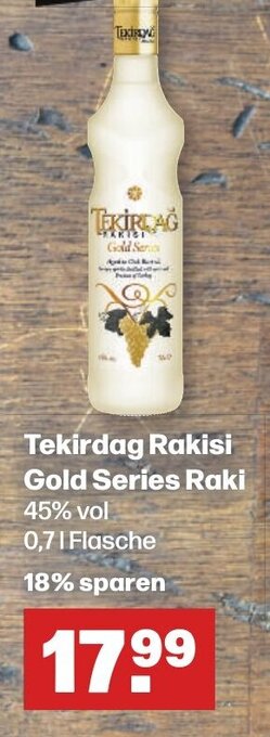 Handelshof Tekirdag Rakisi Gold Series Raki 0,7 l Flasche Angebot