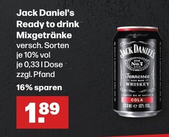 Handelshof Jack Daniel's Ready to drink Mixgetränke Angebot