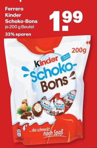 Handelshof Ferrero Kinder Schoko-Bons 200 g Beutel Angebot