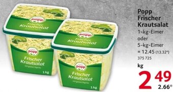 Selgros Popp Frischer Krautsalat 1-kg-Eimer oder 5-kg-Eimer Angebot