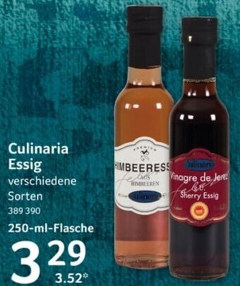 Selgros Culinaria Essig 250-ml Flasche Angebot