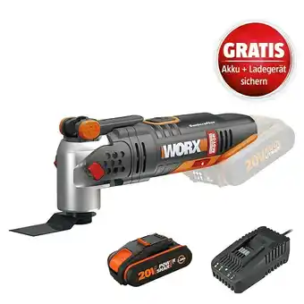 Bauhaus Worx powershare 20v maschinenpaket (akku-multifunktionswerkzeug wx693.9 + 2ah akku gratis + ladegerät gratis) Angebot