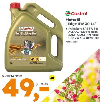 Globus Baumarkt Castrol Motoröl Edge 5W 30 LL, 5 Liter Kanister Angebot