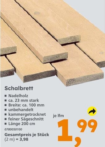 Globus Baumarkt Schalbrett Angebot