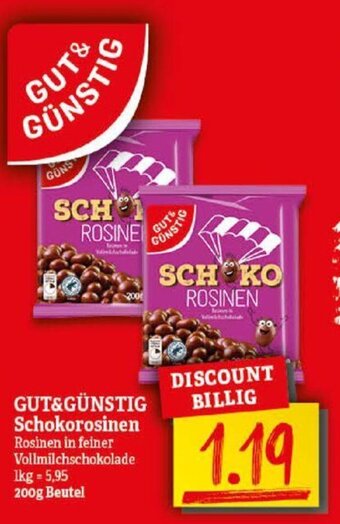 NP Discount GUT&GÜNSTIG Schokorosinen 200g Angebot