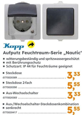 Globus Baumarkt Корр Aufputz Feuchtraum-Serie Nautic Angebot