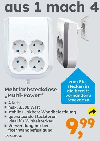 Globus Baumarkt Mehrfachsteckdose Multi-Power Angebot