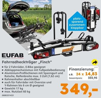 Globus Baumarkt EUFAB Fahrradheckträger Finch Angebot