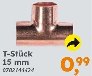 Globus Baumarkt Kupfer zum Löten T-Stück 15 mm Angebot