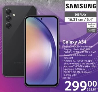 Selgros SAMSUNG Galaxy A54 Angebot