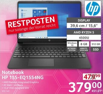 Selgros Notebook HP 15S-EQ1554NG Angebot