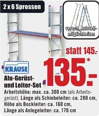 B1 Discount Baumarkt KRAUSE Alu Gerüst und Leiter Set Angebot