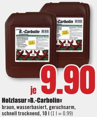 B1 Discount Baumarkt Holzlasur B. Carbolin 10 L Angebot