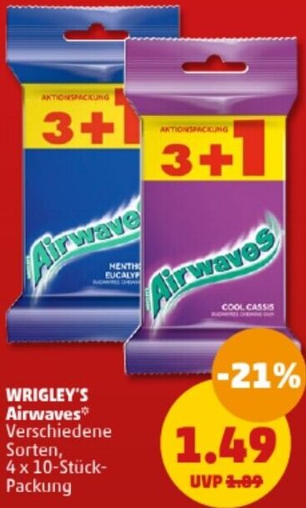 PENNY WRIGLEY'S Airwaves 4 x 10-Stück Packung Angebot