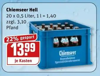 REWE Kaufpark Chiemseer Hell 20x0,5L Angebot