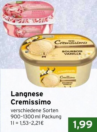 CAP Markt Langnese Cremissimo 900-1300 ml Packung Angebot