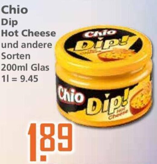 Chio Dip Hot Cheese 200ml Glas Angebot bei Klaas und Kock